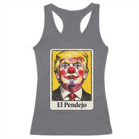 El Pendejo Clown Portrait Satire Racerback Tank Top Bold Political Humor Vintage Caricature