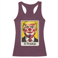 El Pendejo Clown Portrait Satire Racerback Tank Top Bold Political Humor Vintage Caricature
