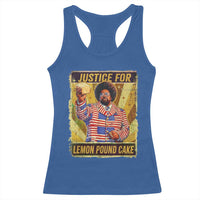 Justice for Lemon Pound Cake Vintage Retro Racerback Tank Top Funny Viral Hip Hop Meme Parody Internet Culture Fans
