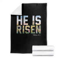 He Is Risen Matthew 28:6 Floral Christian Easter Throw Blanket Spring Flowers Cross Landscape Faith Inspirational Gift