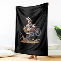 Easter Bunny Dirt Bike Rider Funny Motocross Rabbit Graphic Throw Blanket Cool Off Road Racing Egg Hunt