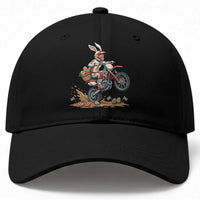 Easter Bunny Dirt Bike Rider Funny Motocross Rabbit Graphic Baseball Cap Cool Off Road Racing Egg Hunt
