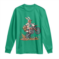 Easter Bunny Dirt Bike Rider Funny Motocross Rabbit Graphic Long Sleeve Shirt Cool Off Road Racing Egg Hunt