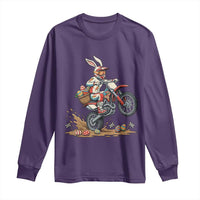 Easter Bunny Dirt Bike Rider Funny Motocross Rabbit Graphic Long Sleeve Shirt Cool Off Road Racing Egg Hunt