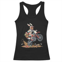 Easter Bunny Dirt Bike Rider Funny Motocross Rabbit Graphic Racerback Tank Top Cool Off Road Racing Egg Hunt