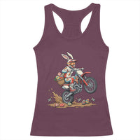 Easter Bunny Dirt Bike Rider Funny Motocross Rabbit Graphic Racerback Tank Top Cool Off Road Racing Egg Hunt