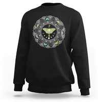 Moth Sweatshirt Luna Moth Mandala Insect Nature Spiritual Mystic Peaceful Meditation Magical Shirt for Women, Moth T-shirt, Moth Lover Gift, Insect Lover Shirt, Spirituality Shirt - Wonder Print Shop