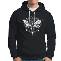 Moth Hoodie Geometric Moon Phases Moth Death's Head Hawkmoth Occult Nature Mandala Mystic Night Peaceful Meditation Shirt for Women, Moth T-shirt, Spirituality Shirt - Wonder Print Shop