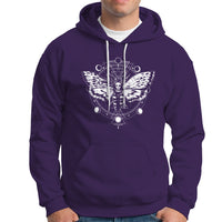 Moth Hoodie Geometric Moon Phases Moth Death's Head Hawkmoth Occult Nature Mandala Mystic Night Peaceful Meditation Shirt for Women, Moth T-shirt, Spirituality Shirt - Wonder Print Shop