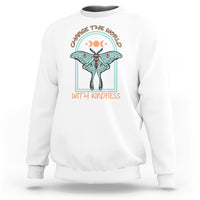 Moth Sweatshirt Mystical Luna Moth Change The World With Kindness Inspirational Retro Boho Be Kind Shirt for Women, Moth T-shirt, Moth Lover Gift, Insect Lover Shirt, Spirituality Shirt - Wonder Print Shop