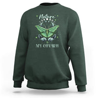 Moth Sweatshirt Mystical Moth Nature Is My Church Faith Moon Child Moonlight Religious Celestial Boho Hippie Floral Moth Spiritual Shirt for Womenm Moth T-shirt, Spirituality Shirt - Wonder Print Shop