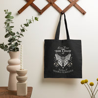 Live Fast Die Loud Leave A Beautiful Exoskeleton Celestial Moth Tote Bag, Vintage Black and White Spiritual Tote Bag for Women Tote Bag - Wonder Print Shop