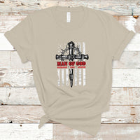 Father's Day T Shirt Man Of God Husband Dad Legend Blessed Dad Daddy Cross Christian Religious Father's Day Funny Gifts for Christian Dads Men - Wonder Print Shop