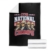 1776 National Champs Founding Fathers Graphic Throw Blanket Funny George Washington and Presidents Sunglasses Sports Style Patriotic