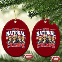 1776 National Champs Founding Fathers Graphic Ceramic Ornament Funny George Washington and Presidents Sunglasses Sports Style Patriotic