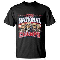 1776 National Champs Founding Fathers Graphic T Shirt Funny George Washington and Presidents Sunglasses Sports Style Patriotic
