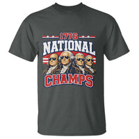 1776 National Champs Founding Fathers Graphic T Shirt Funny George Washington and Presidents Sunglasses Sports Style Patriotic