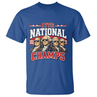 1776 National Champs Founding Fathers Graphic T Shirt Funny George Washington and Presidents Sunglasses Sports Style Patriotic
