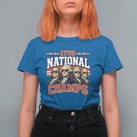 1776 National Champs Founding Fathers Graphic T Shirt For Women Funny George Washington and Presidents Sunglasses Sports Style Patriotic