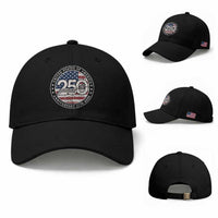 United States of America 250th Anniversary Vintage Seal Baseball Cap Distressed American Flag 1776 to 2026 Semiquincentennial Patriotic