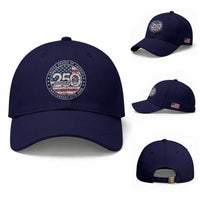 United States of America 250th Anniversary Vintage Seal Baseball Cap Distressed American Flag 1776 to 2026 Semiquincentennial Patriotic