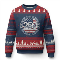 United States of America 250th Anniversary Vintage Seal Ugly Christmas Sweater Distressed American Flag 1776 to 2026 Semiquincentennial Patriotic
