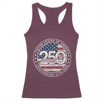 United States of America 250th Anniversary Vintage Seal Racerback Tank Top Distressed American Flag 1776 to 2026 Semiquincentennial Patriotic