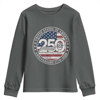 United States of America 250th Anniversary Vintage Seal Youth Sweatshirt Distressed American Flag 1776 to 2026 Semiquincentennial Patriotic