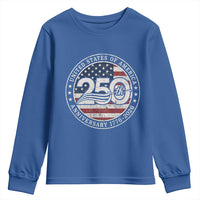 United States of America 250th Anniversary Vintage Seal Youth Sweatshirt Distressed American Flag 1776 to 2026 Semiquincentennial Patriotic