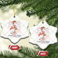 Celebrating 250 Years of American Spirit Flamingo Ceramic Ornament Cute Patriotic Tropical Bird Summer Landmarks Fireworks