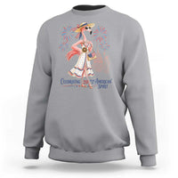 Celebrating 250 Years of American Spirit Flamingo Sweatshirt Cute Patriotic Tropical Bird Summer Landmarks Fireworks
