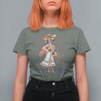 Celebrating 250 Years of American Spirit Flamingo T Shirt For Women Cute Patriotic Tropical Bird Summer Landmarks Fireworks