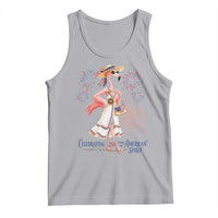 Celebrating 250 Years of American Spirit Flamingo Tank Top Cute Patriotic Tropical Bird Summer Landmarks Fireworks