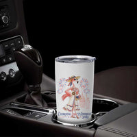 Celebrating 250 Years of American Spirit Flamingo Tumbler Cup Cute Patriotic Tropical Bird Summer Landmarks Fireworks