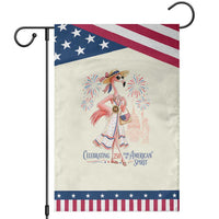 Celebrating 250 Years of American Spirit Flamingo Patriotic Garden Flag Cute Tropical Bird Summer Landmarks Fireworks