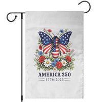 America 250 Patriotic Butterfly Floral Graphic Garden Flag American Flag Wings Watercolor Wildflowers 1776 to 2026 Semiquincentennial
