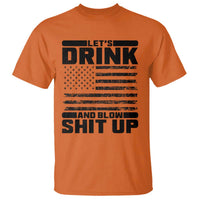 Patriotic 4th of July Fireworks Funny Drinking Party T Shirt Let's Drink And Blow Shit Up Gag Gift