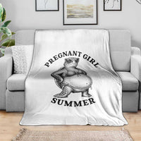 Funny Pregnant Girl Summer Turtle Throw Blanket Cute Stipple Maternity Bikini Sea Turtle Beach