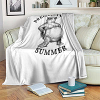 Funny Pregnant Girl Summer Turtle Throw Blanket Cute Stipple Maternity Bikini Sea Turtle Beach