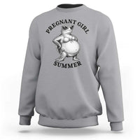 Funny Pregnant Girl Summer Turtle Sweatshirt Cute Stipple Maternity Bikini Sea Turtle Beach