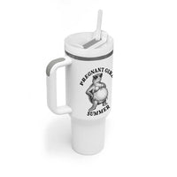 Funny Pregnant Girl Summer Turtle Tumbler With Handle Cute Stipple Maternity Bikini Sea Turtle Beach