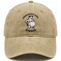 Funny Pregnant Girl Summer Turtle Washed Cotton Baseball Cap Cute Stipple Maternity Bikini Sea Turtle Beach