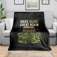 Make Algae Great Again Lincoln Memorial Reflecting Pool Graphic Throw Blanket Funny Washington DC Viral Swamp Meme