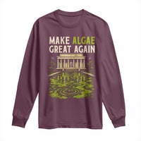 Make Algae Great Again Lincoln Memorial Reflecting Pool Graphic Long Sleeve Shirt Funny Washington DC Viral Swamp Meme