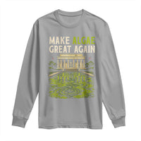 Make Algae Great Again Lincoln Memorial Reflecting Pool Graphic Long Sleeve Shirt Funny Washington DC Viral Swamp Meme