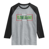 Team Algae Satire Raglan Shirt Funny Lincoln Memorial Reflecting Pool Meme Parody