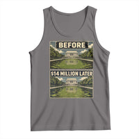 Before and 14 Million Dollars Later Lincoln Memorial Reflecting Pool Meme Tank Top Funny Government Spending Satire