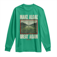 Make Algae Great Again Funny DC Slamp Slime Parody Long Sleeve Shirt Washington Monument Reflecting Pool Vintage Photo
