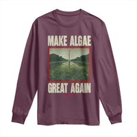 Make Algae Great Again Funny DC Slamp Slime Parody Long Sleeve Shirt Washington Monument Reflecting Pool Vintage Photo
