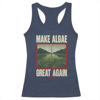 Make Algae Great Again Funny DC Slamp Slime Parody Racerback Tank Top Washington Monument Reflecting Pool Vintage Photo